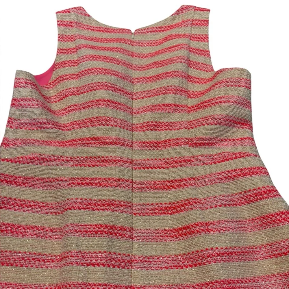 Eliza J Women's Dress‎ Pink/Cream Tweed Striped Metallic Size 10 - Picture 9 of 9